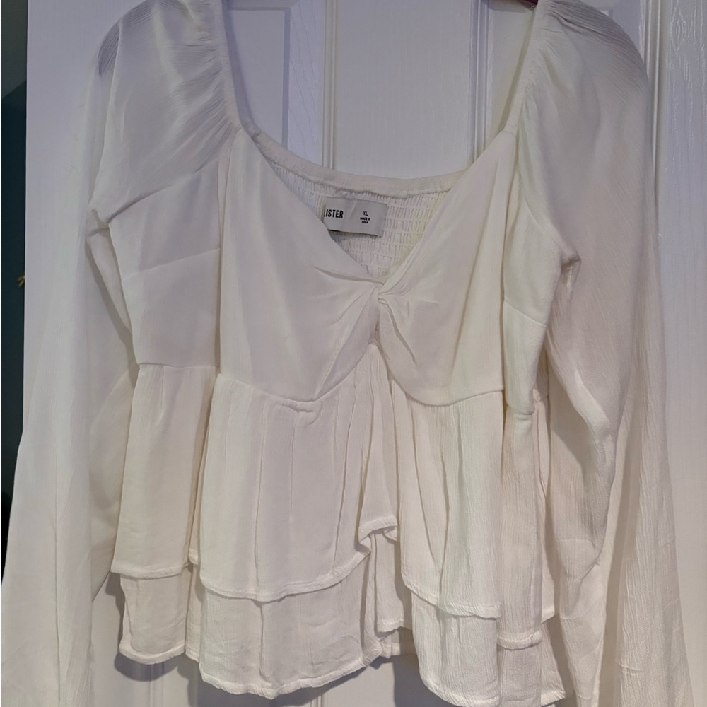 Hollister Ivory Peasant Blouse